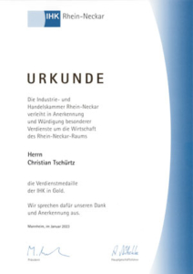 IHK Urkunde Gold
