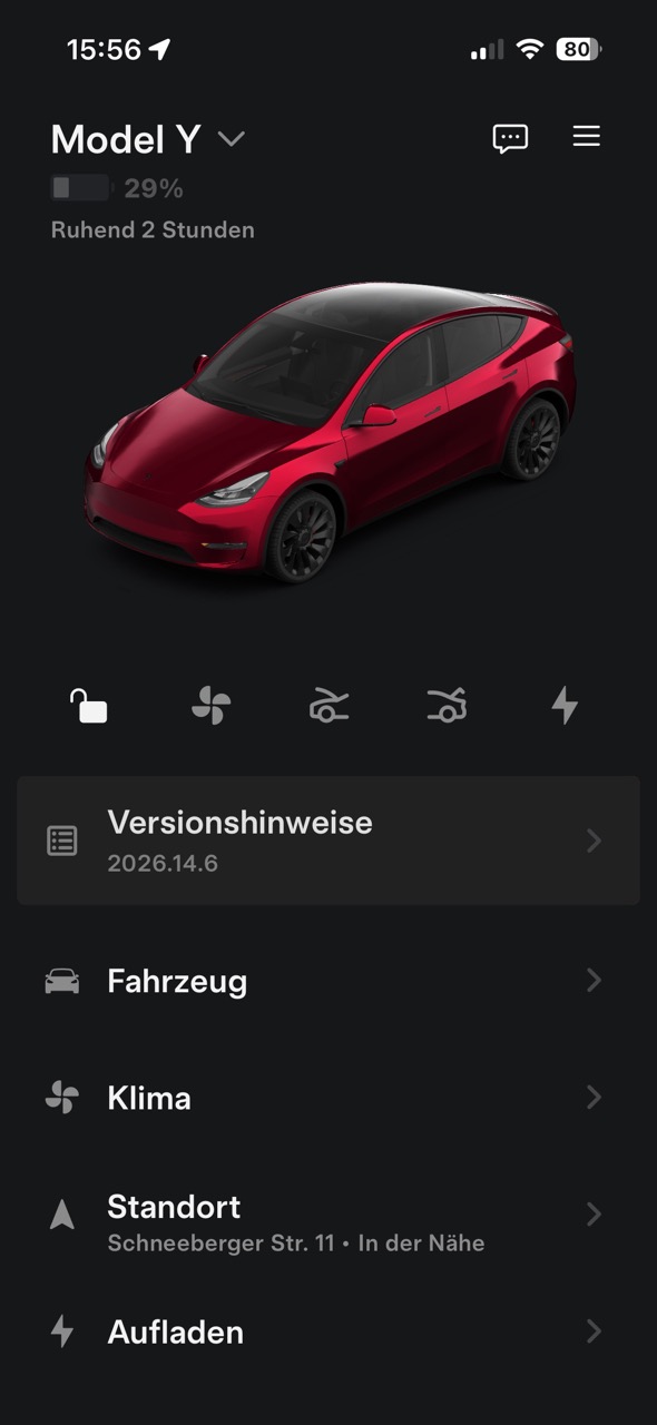 Tesla Weiterempfehlungs-Code - Screenshot von Home