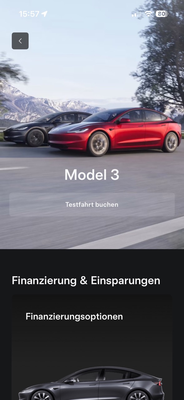 Tesal Weiterempfehlungs-Code - Screenshot von Model 3